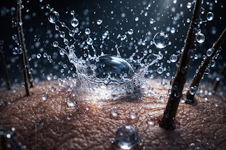 Hard water mineral buildup affecting scalp health