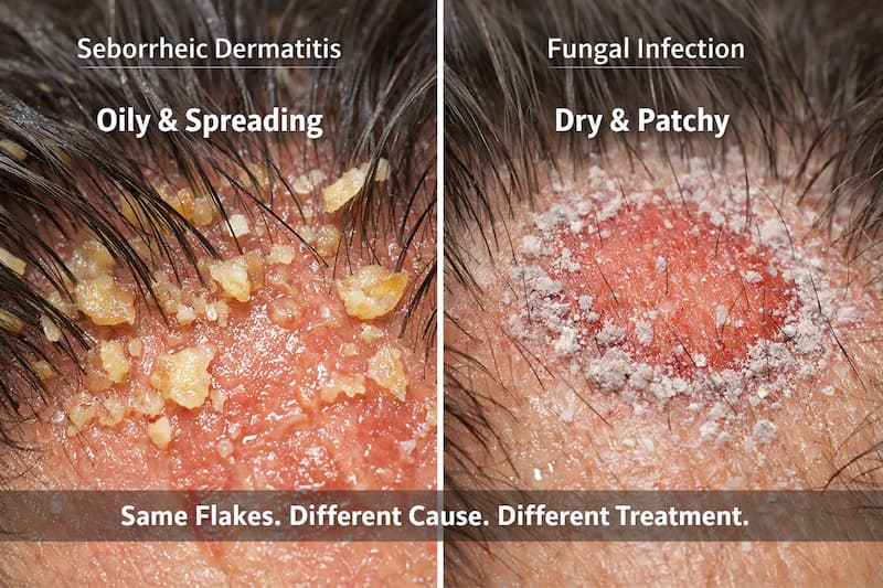 scalp fungus vs seborrheic dermatitis
